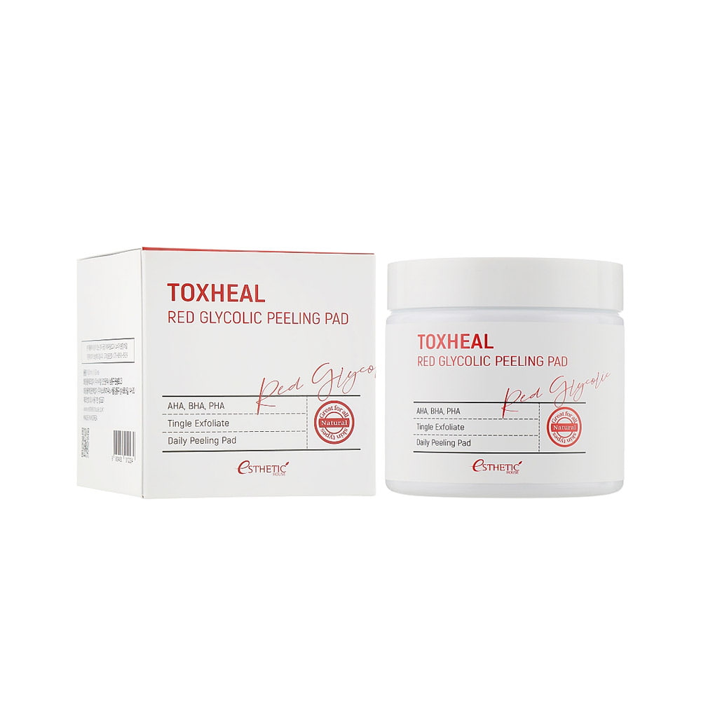 [ESTHETIC HOUSE] Пилинг-подушечки МИНДАЛЬНЫЕ Toxheal Red Glyucolic Peeling Pad, 100 мл